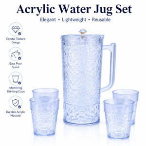 Deluxe Jug Set – Transparent Premium Quality (5pcs set | 24 x 12 cm)