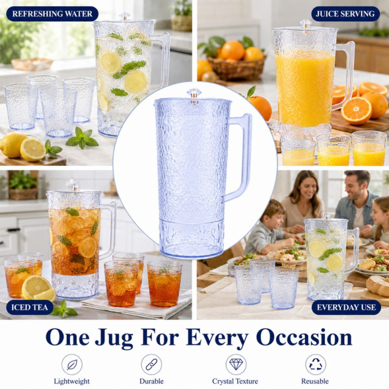 Deluxe Jug Set – Transparent Premium Quality (5pcs set | 24 x 12 cm)