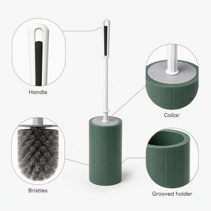 Artisan Made Toilet Brush Set Designed for Home & Professional Cleaning – Teal