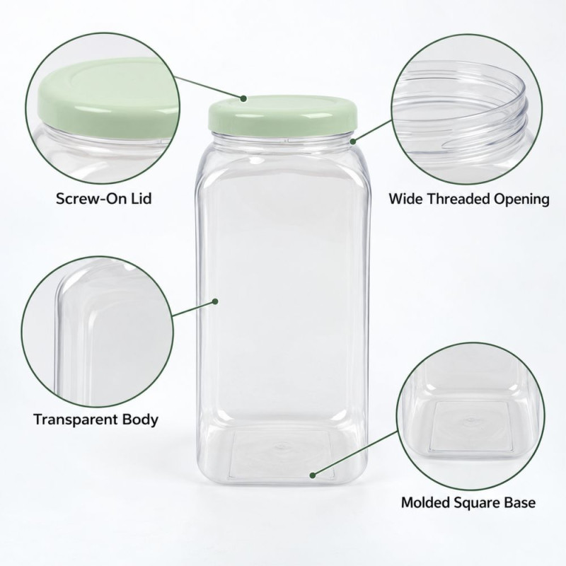 Square Storage Jar
