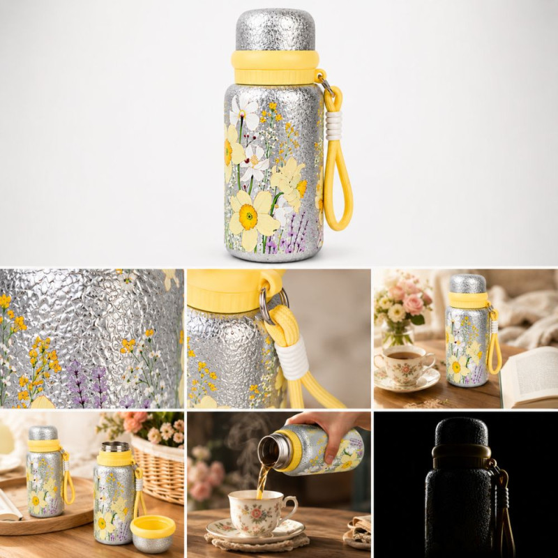 Quality vacuum flask – Yellow Premium Quality (19.5 x 7.5 cm)