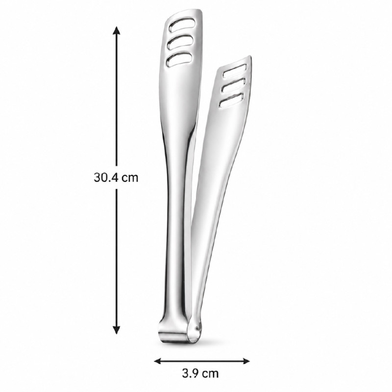 Stainless Steel Kitchen Tongs Designed for Barbecue and Food Serving – 17.5 x 30 cm – Silver