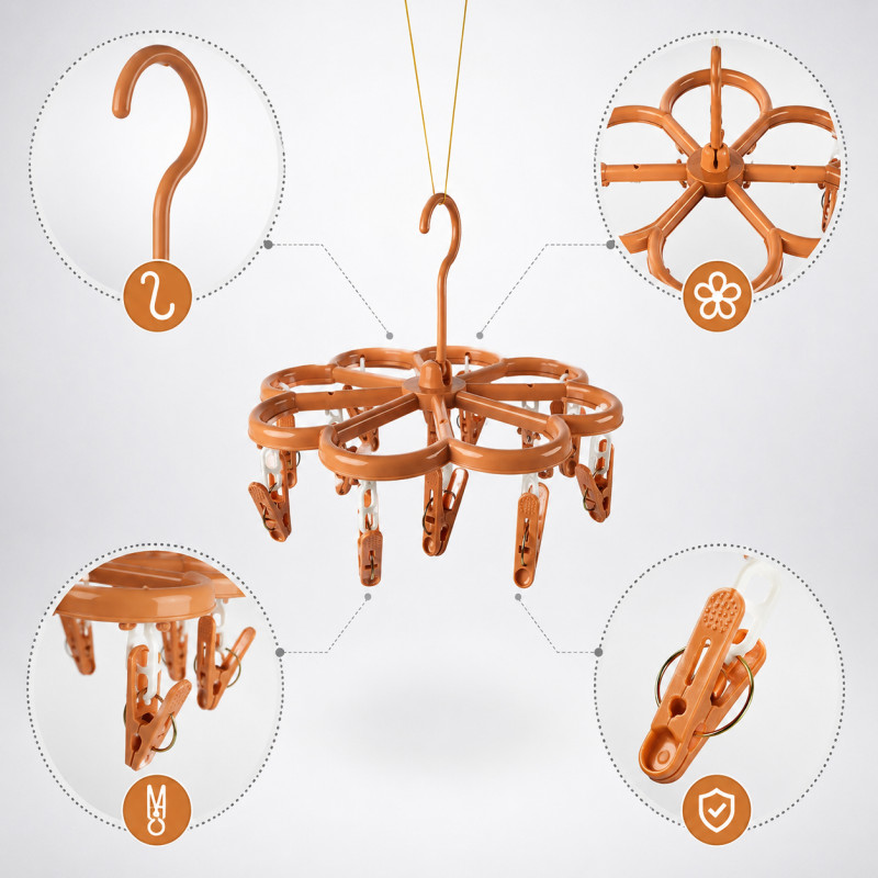 Amber Style Clothes Hanger Designed for Effortless Laundry & Garment Care – Orange (H-12, W-24 CM)