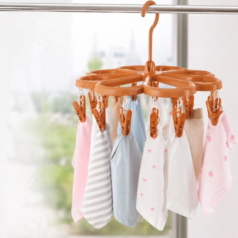 Amber Style Clothes Hanger Designed for Effortless Laundry & Garment Care – Orange (H-12, W-24 CM)