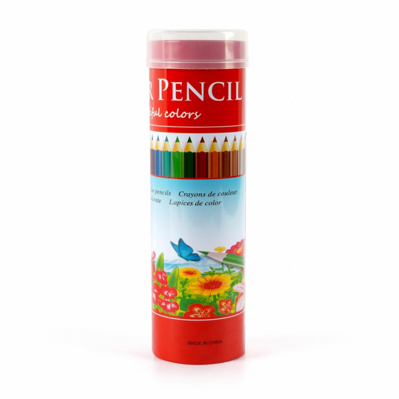 36-Color Set of Wooden Pencils in a Portable Tube – 36 Pencils