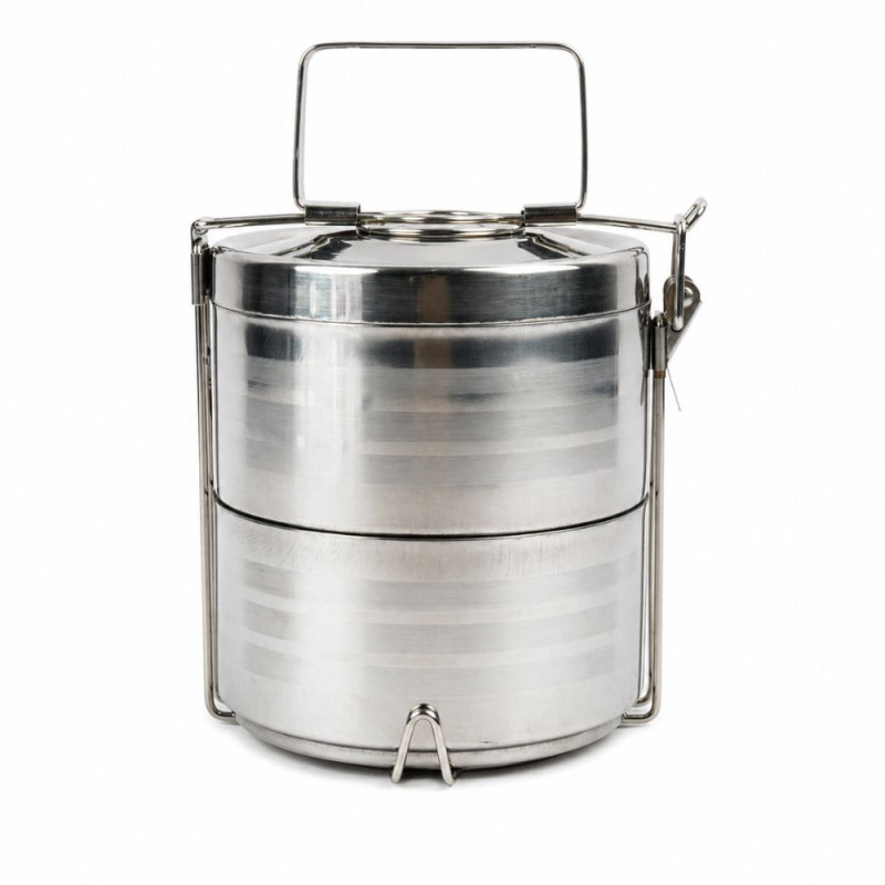 Professional Multi-Tier Stainless Steel Lunch Box – Silver (20cm)