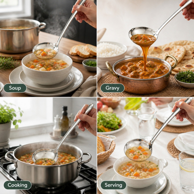 Professional Stainless Steel Soup Ladle – Silver (25x7.5cm)