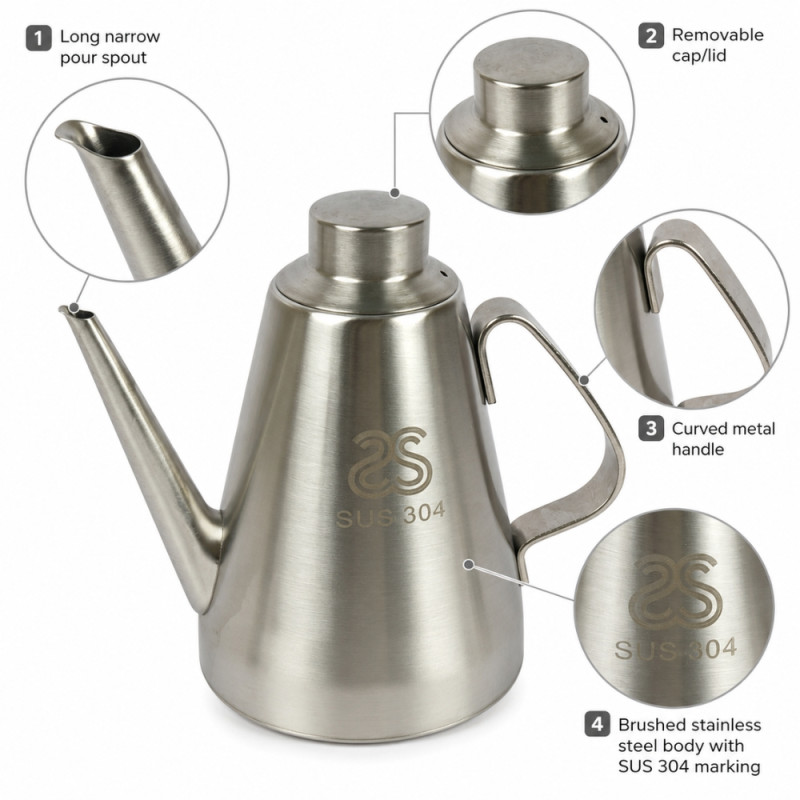 Stainless Steel Oil Strainer – Silver