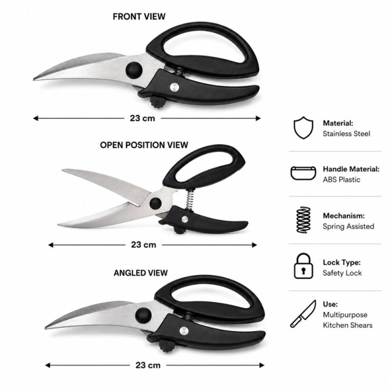 Deluxe SCEISSOR J – Silver Black Premium Quality (23cm)