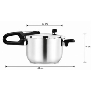Deep Gleam Pressure Cooker Designed for Everyday Cooking & Kitchen Excellence – Stainless Steel (H-18, W-49, L-27 CM)