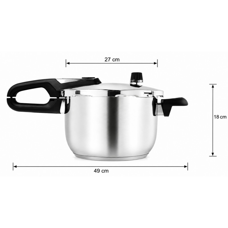 Deep Gleam Pressure Cooker Designed for Everyday Cooking & Kitchen Excellence – Stainless Steel (H-18, W-49, L-27 CM)