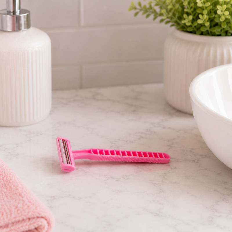 Blush Touch Disposable Razor Designed for Precision Grooming & Style – Pink (H-11, W-4 CM)