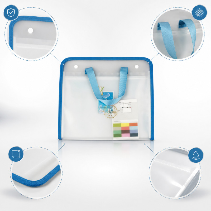 Soft Craft File Bag Designed for Everyday Convenience – Blue (W-32.6 CM)