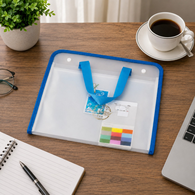 Soft Craft File Bag Designed for Everyday Convenience – Blue (W-32.6 CM)