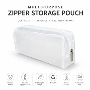 Modern storage pouch – White Premium Quality (22 x 8 x 6.5 cm)