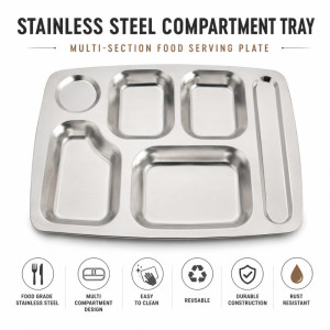 Stylish Ss Plate – Silver Premium Quality (37 x 26.5 cm)