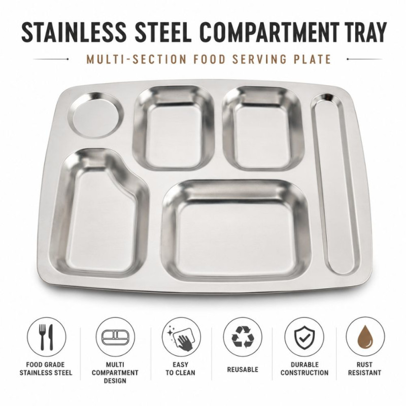 Stylish Ss Plate – Silver Premium Quality (37 x 26.5 cm)