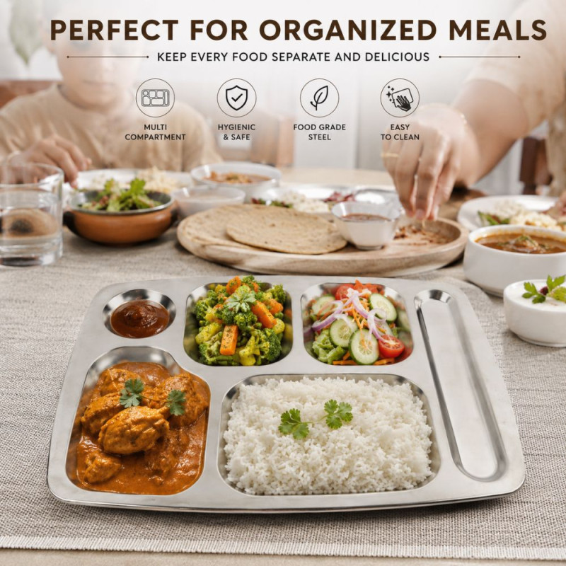 Stylish Ss Plate – Silver Premium Quality (37 x 26.5 cm)