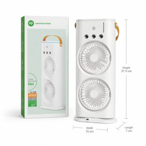 Compact/Portable Rechargeable Fan – White (Small)