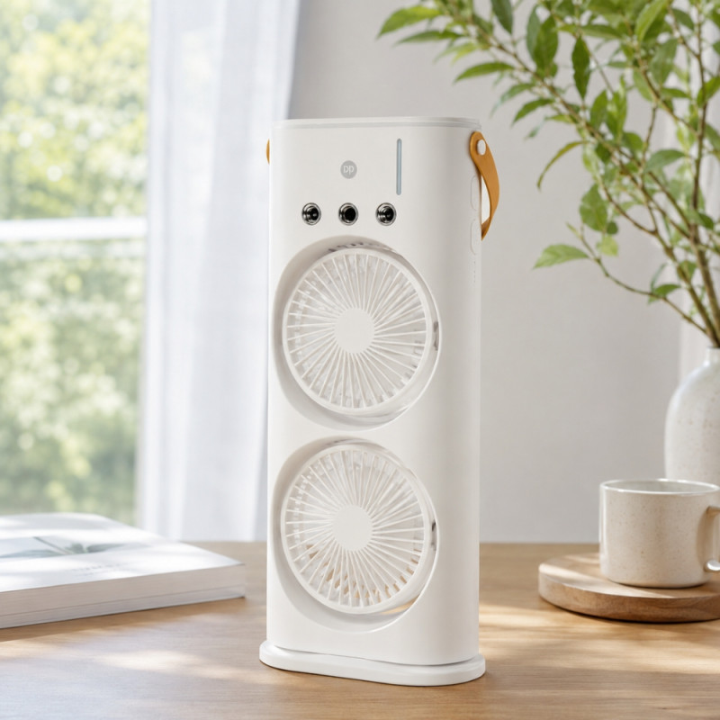 Compact/Portable Rechargeable Fan – White (Small)