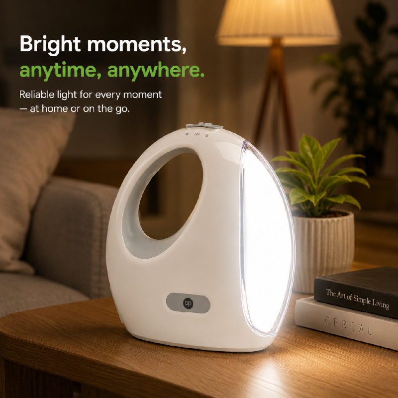 DP Lighting LED Rechargeable Emergency Lantern with a White Body (23x22cm)