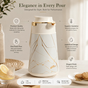 Ultra Form Vacuum Flask Designed for Temperature Retention &amp; On-the-Go – Beige (H-26, L-1.0)
