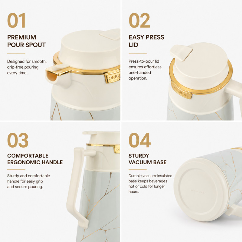 Ultra Form Vacuum Flask Designed for Temperature Retention &amp; On-the-Go – Beige (H-26, L-1.0)