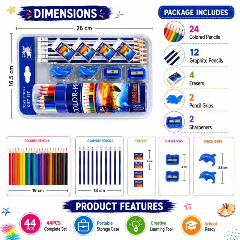 Classic art set – Multicolor Premium Quality (44PCS)