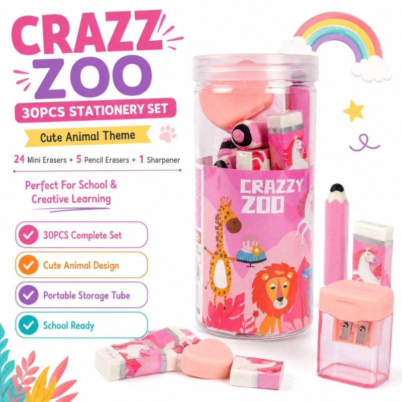 Stylish stationery set – Pink Premium Quality (30PCS)