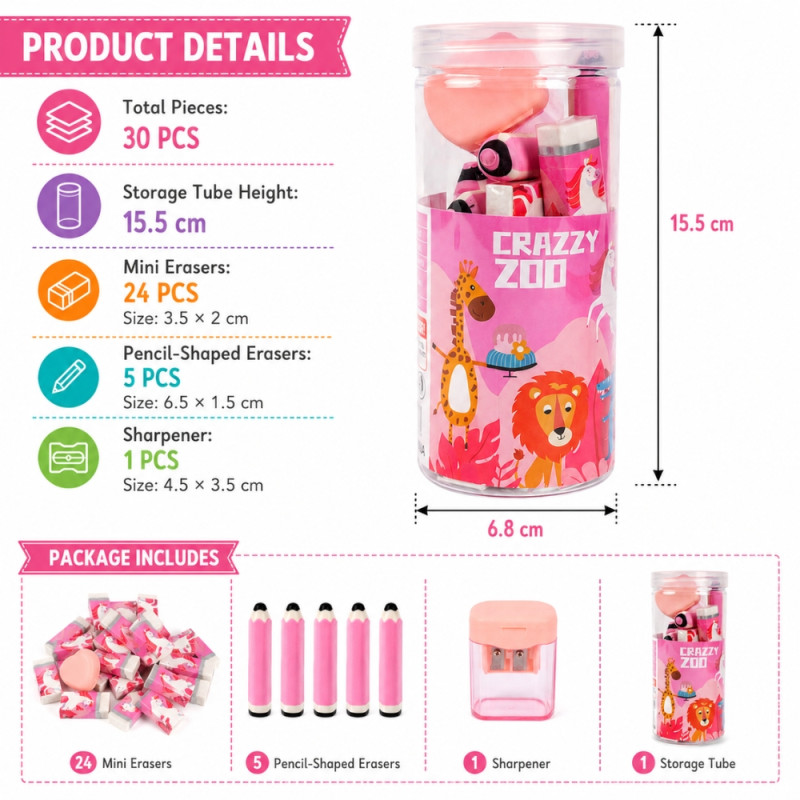 Stylish stationery set – Pink Premium Quality (30PCS)
