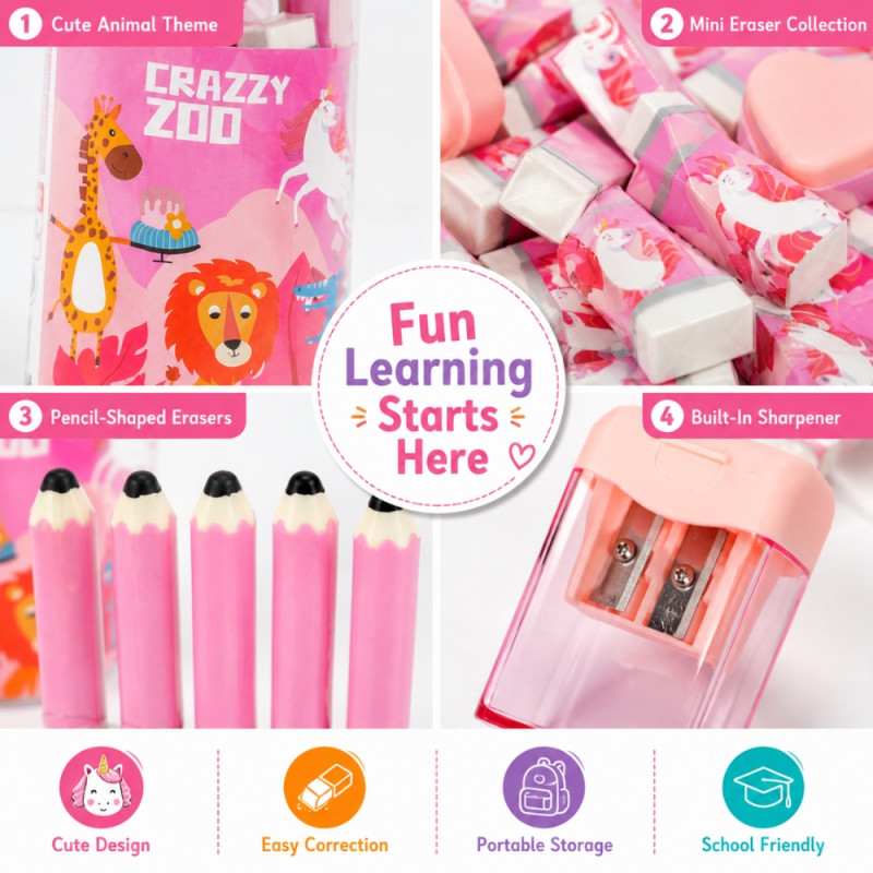 Stylish stationery set – Pink Premium Quality (30PCS)