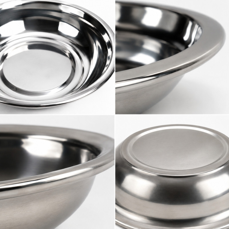 Stainless Steel Deep Soup Plate – 3 x 14cm – Silver