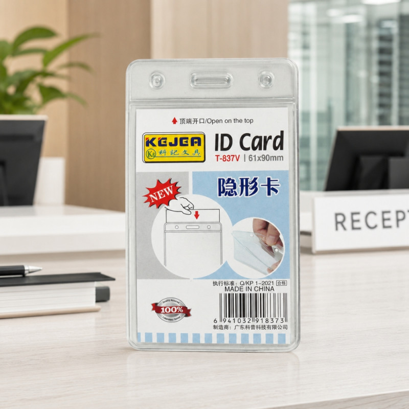 Lustrous Edge Id Card Holder Designed for Professional &amp; Secure Identification – Transparent (H-11.5, W-7 CM)