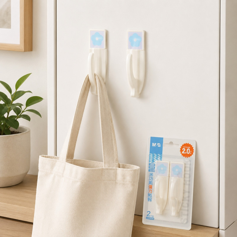 Deep Spark Wall Hooks Designed for Smart Storage & Organization – White (H-11 CM)