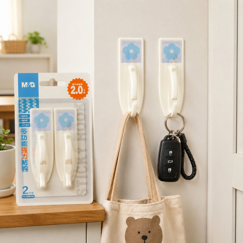 Deep Spark Wall Hooks Designed for Smart Storage & Organization – White (H-11 CM)