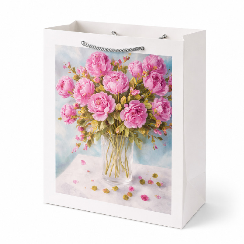 Premium Paper Gift Bag with Flower Print – 32cm