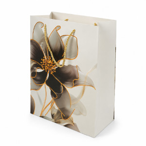 Elegant Pink & Gold Floral Premium Paper Gift Bag – 32cm Elegant Pink & Gold Floral Premium Paper Gift Bag – 32cm