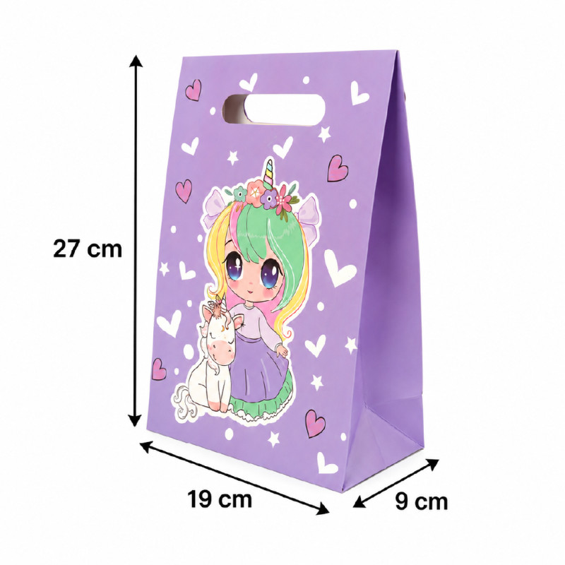 Elegant Floral Paper Gift Bag – Light Purple &amp; Lavender (27cm)