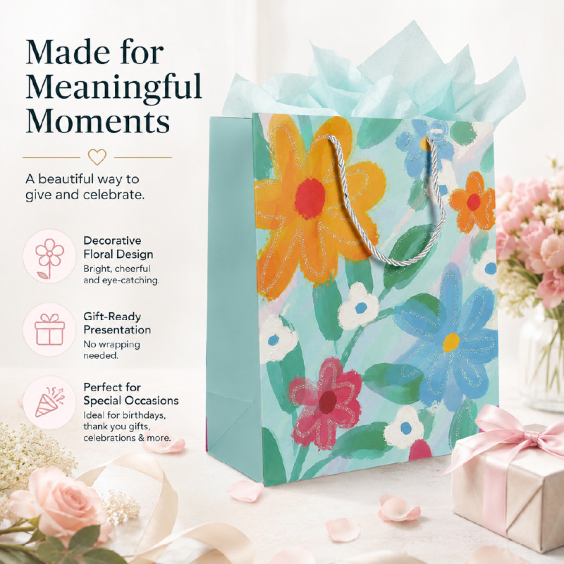 Floral Art Premium Paper Gift Bag – 32cm