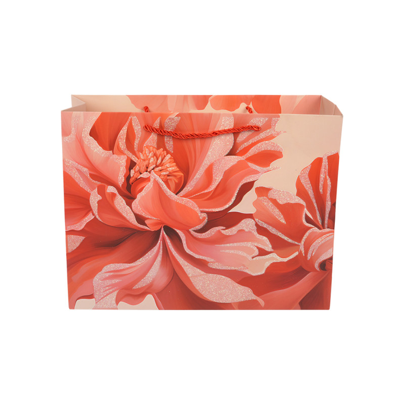 Elegant Floral Paper Gift Bag – Purple & Lavender (32cm)