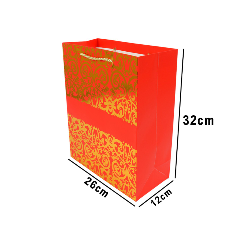 Elegant Matte Paper Gift Bag – Classic Red (32cm)