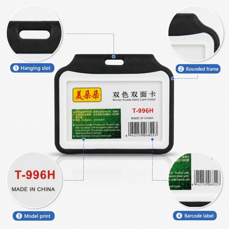 Trendy Form Id Card Holder Designed for Professional & Secure Identification – Black (H-8.5, W-10 CM)