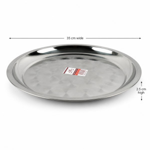 Stainless Steel Serving Tray – Silver (35cm)
