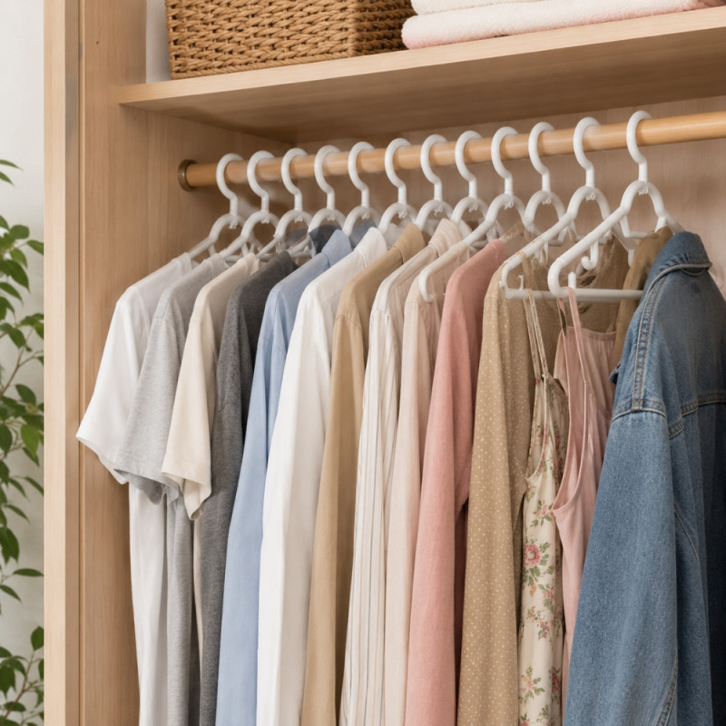 White Plastic Clothes Hangers Set – 6-Piece Pack – 19.5 x 38cm
