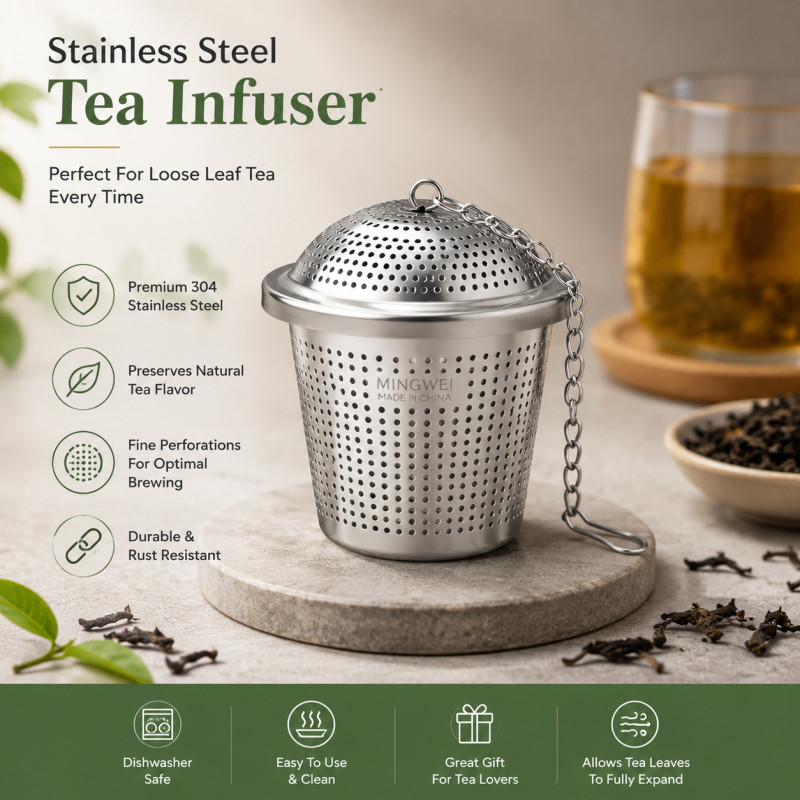 Stylish Grace Tea Ball Designed for Everyday Cooking &amp; Kitchen Excellence – Silver (H-5, W-5 CM)