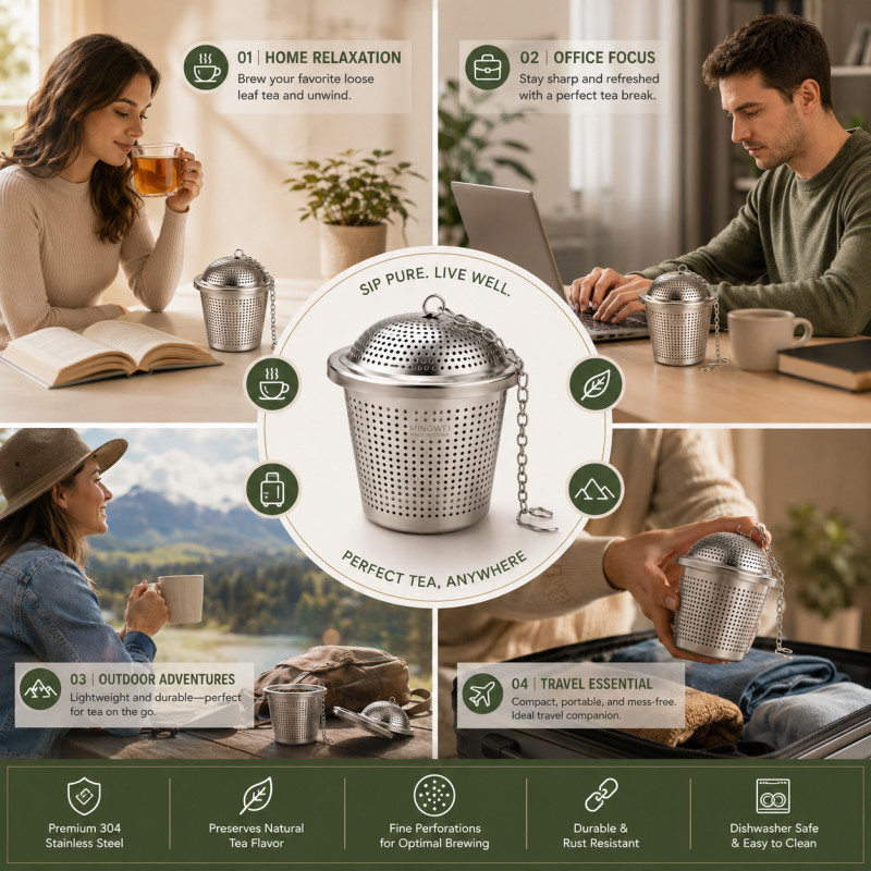 Stylish Grace Tea Ball Designed for Everyday Cooking &amp; Kitchen Excellence – Silver (H-5, W-5 CM)