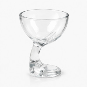 Luxury Gravity-Style Dessert Bowl with Unique Stem Design, Transparent, 14 x 11 cm
