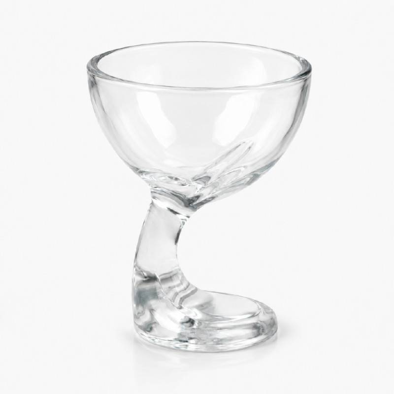 Luxury Gravity-Style Dessert Bowl with Unique Stem Design, Transparent, 14 x 11 cm