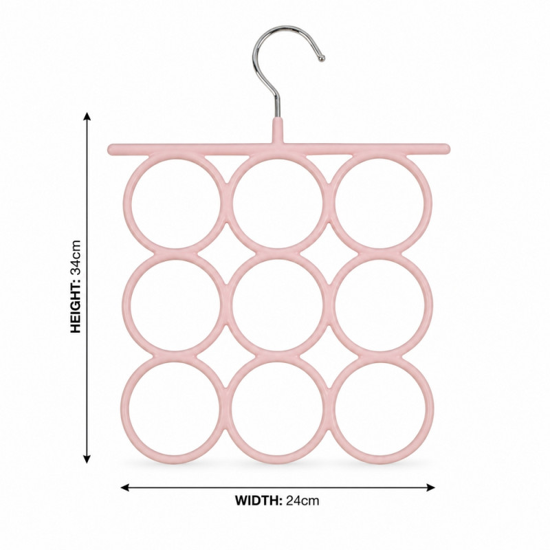 Pure Shine Clothing Ring Hanger Designed for Effortless Laundry &amp; Garment Care – Pink (H-34, W-24 CM)