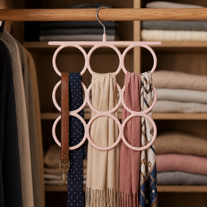 Pure Shine Clothing Ring Hanger Designed for Effortless Laundry &amp; Garment Care – Pink (H-34, W-24 CM)